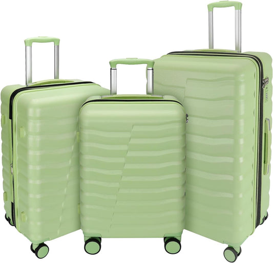 Lightweight Luggage with Spinner Wheels & YKK Zipper, 3-Piece